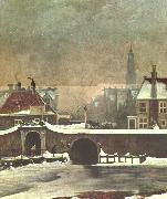 Wouter Johannes van Troostwijk The Raampoortje Gate at Amsterdam oil painting on canvas